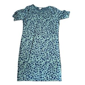 Lularoe Blue Floral Print Dress Sz 3XL Midi Chelsea